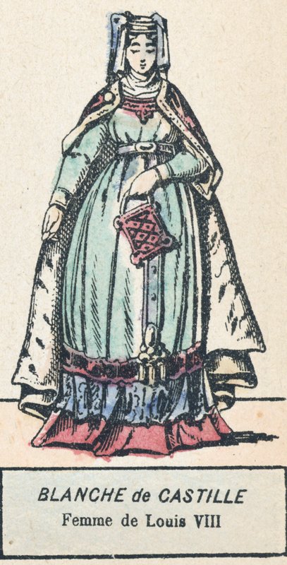 Blanche de Castille, VIII. Lajos felesége (színes metszet) alkotó: French School