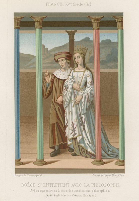 Boethius a filozófiával beszél alkotó: French School