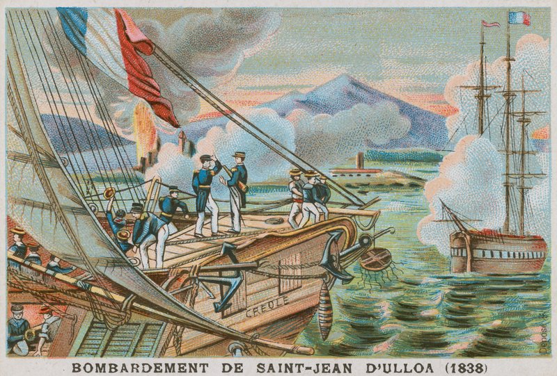A mexikói San Juan de Ulua franciák bombázása, 1838 alkotó: French School