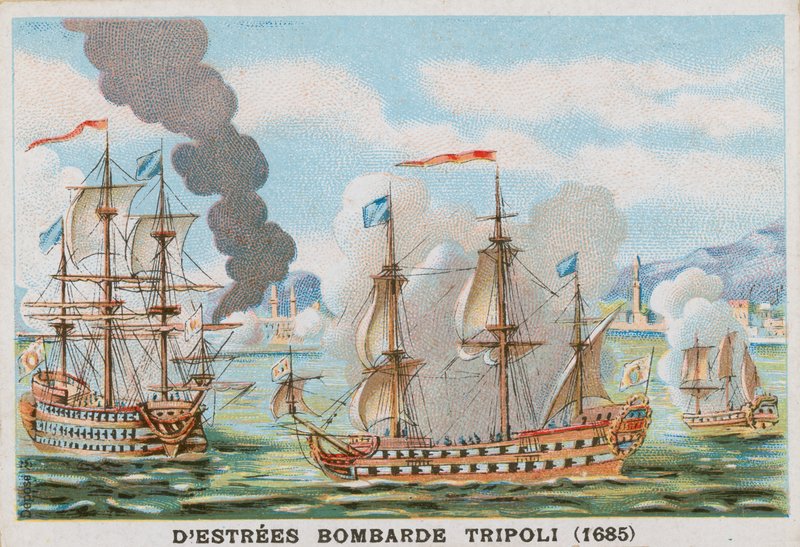 Jean II dEstrees, Franciaország admirálisa Tripoli bombázása, 1685 alkotó: French School