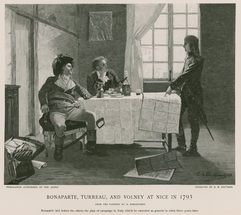 Bonaparte, Turreau és Volney Nizzában 1793-ban alkotó: French School