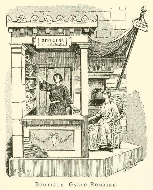 Boutique Gallo-Romaine (metszet) alkotó: French School