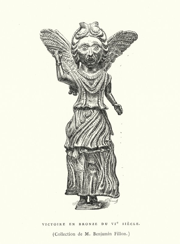 Győzelem bronzfigurája, 6. század (metszet) alkotó: French School