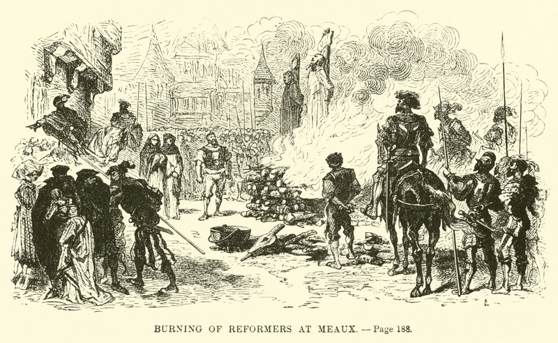 A reformerek felgyújtása Meaux-ban alkotó: French School