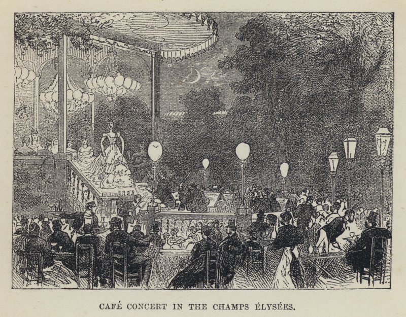 Cafe Concert in the Champs Elysees (metszet) alkotó: French School