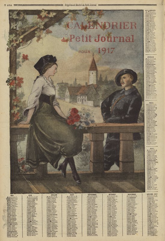 Naptár 1917-re (színes litográfia) alkotó: French School