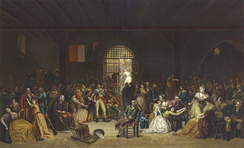 Felhívás a terror utolsó áldozataiért a St Lazare börtönben, francia forradalom, 1794 alkotó: French School