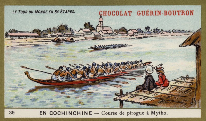 Kenu verseny a Mytho-ban, Cochinchina (chromolitho) alkotó: French School