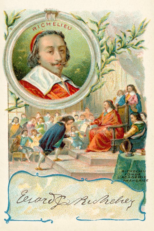 Richelieu bíboros megalapítja az Academie Francaise-t alkotó: French School