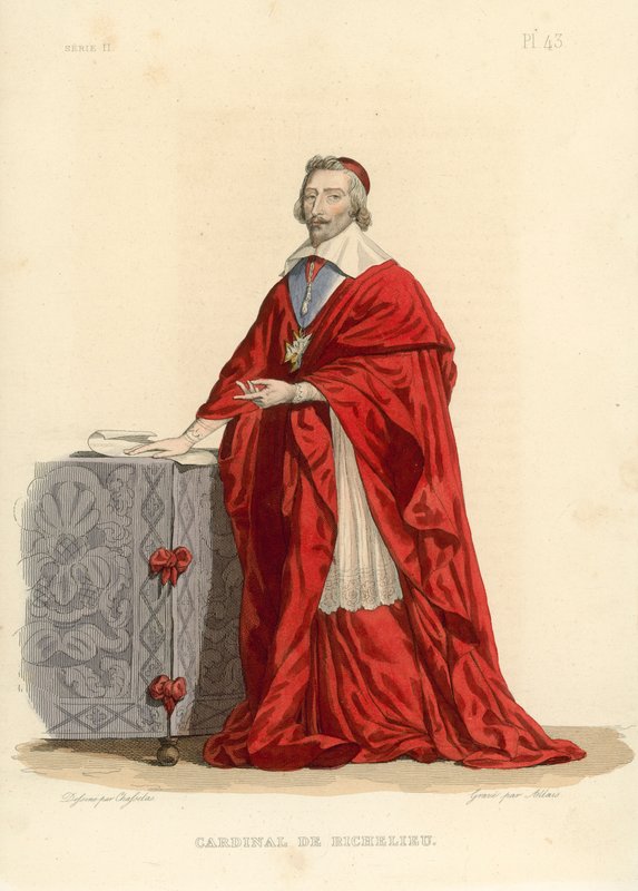 Cardinal de Richelieu (színes metszet) alkotó: French School