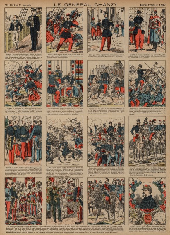 Alfred Chanzy francia tábornok pályafutása (színes metszet) alkotó: French School
