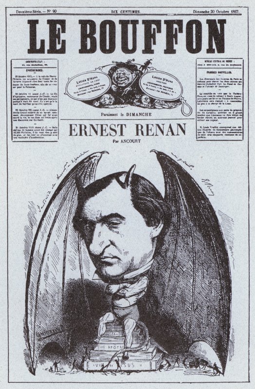 Ernest Renan francia filozófus karikatúrája (litho) alkotó: French School
