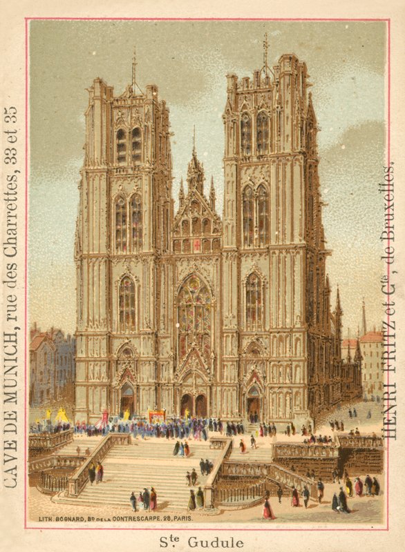 Szent Mihály és Szent Gudula székesegyház, Brüsszel (chromolitho) alkotó: French School