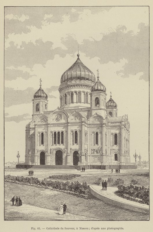 A Megváltó székesegyháza, Moszkva (metszet) alkotó: French School