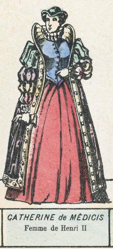 Catherine de Medici, Femme de Henri II (színes metszet) alkotó: French School