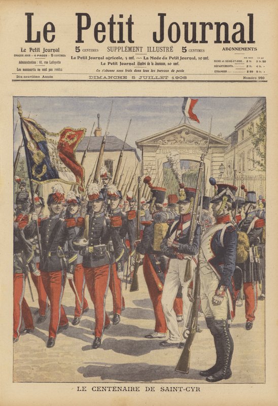 A francia katonai akadémia megalakulásának századik évfordulója a párizsi Saint-Cyr-ben (színes litó) alkotó: French School