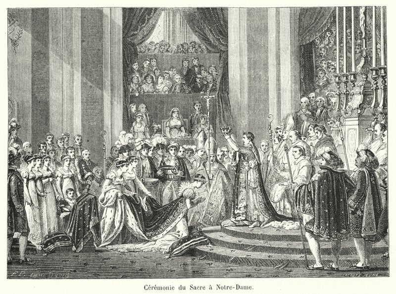 Koronázási szertartás a Notre-Dame-ban alkotó: French School