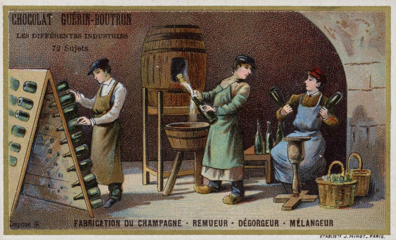 Pezsgőgyártás (chromolitho) alkotó: French School
