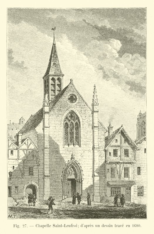 Saint-Leufroy kápolna; 1680-ban nyomon követett rajzból alkotó: French School
