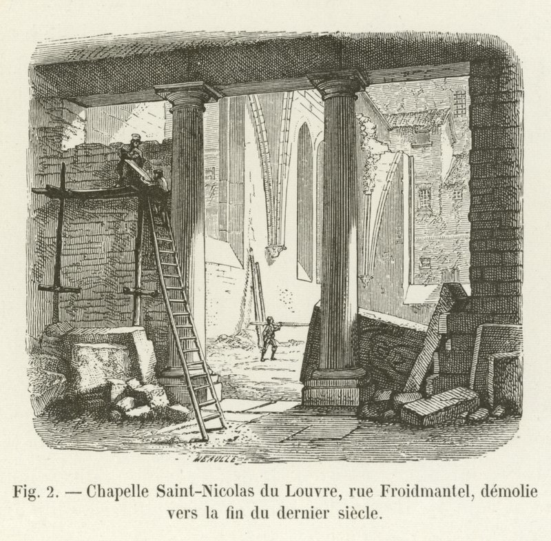 Chapelle Saint-Nicolas du Louvre, rue Froidmentel, a múlt század vége felé lebontották alkotó: French School