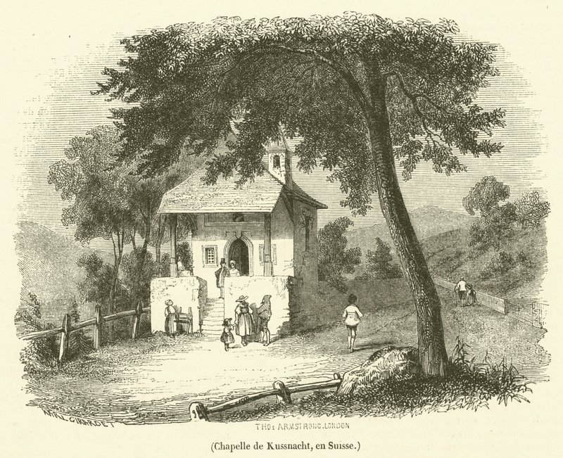 Kussnacht kápolna, Svájc (metszet) alkotó: French School