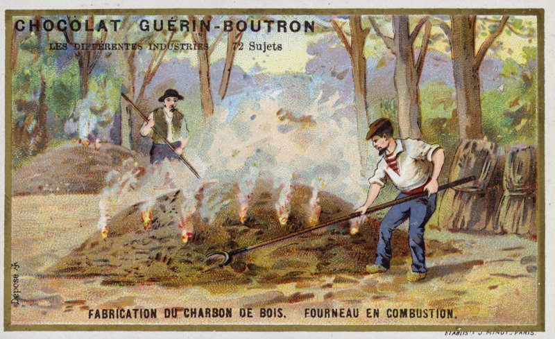 Faszéngyártás (chromolitho) alkotó: French School