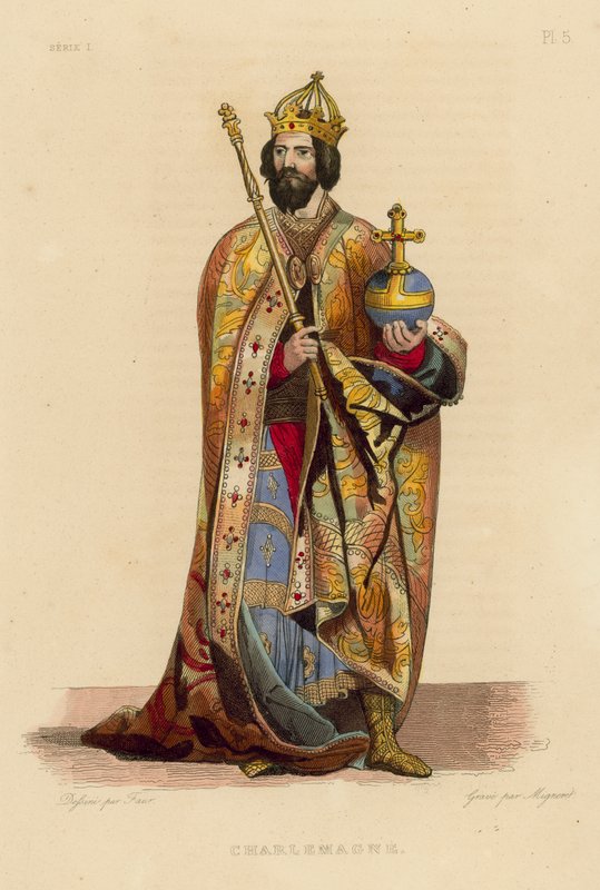 Charlemagne (színes metszet) alkotó: French School