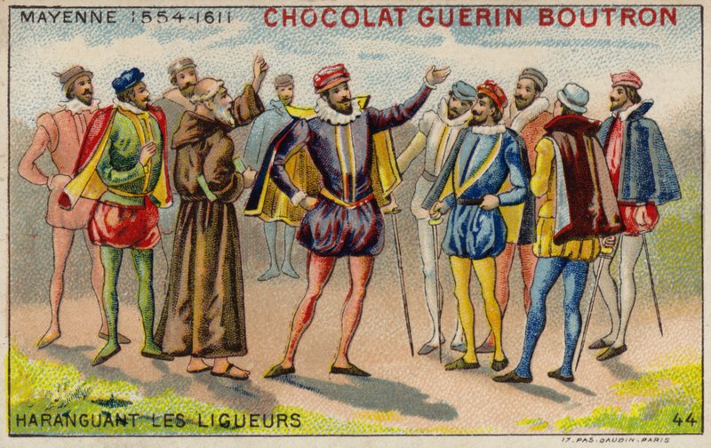 Károly, Mayenne hercege a Katolikus Liga (chromolitho) tagjaihoz fordul alkotó: French School