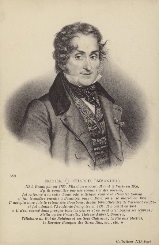 Charles Nodier (1780-1844), francia regény- és novellaíró (litho) alkotó: French School