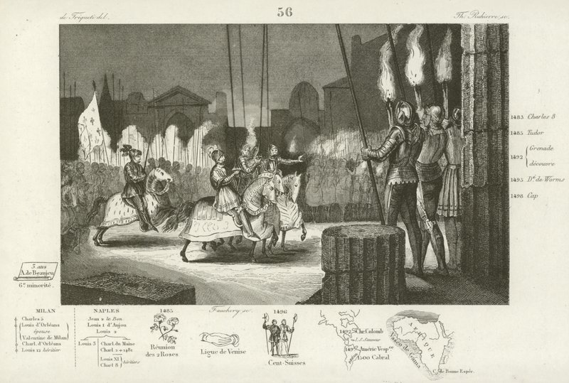 VIII. Károly francia diadalmenetben belép Rómába, 1494 alkotó: French School