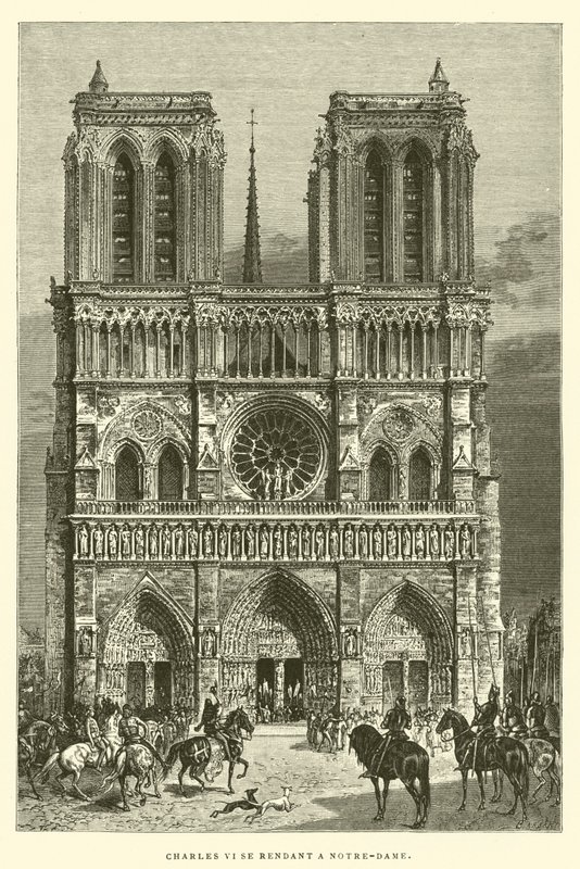 VI. Károly a Notre-Dame-ba megy (metszet) alkotó: French School
