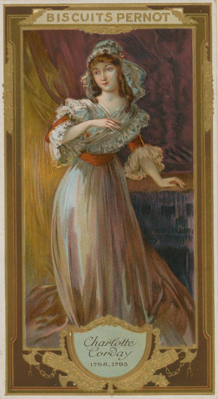 Charlotte Corday, a francia forradalmi jakobinus vezető, Jean-Paul Marat bérgyilkosa alkotó: French School