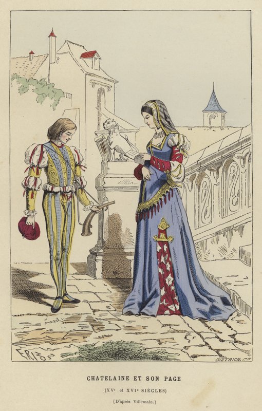 Chatelaine és oldala, 15. vagy 16. század alkotó: French School