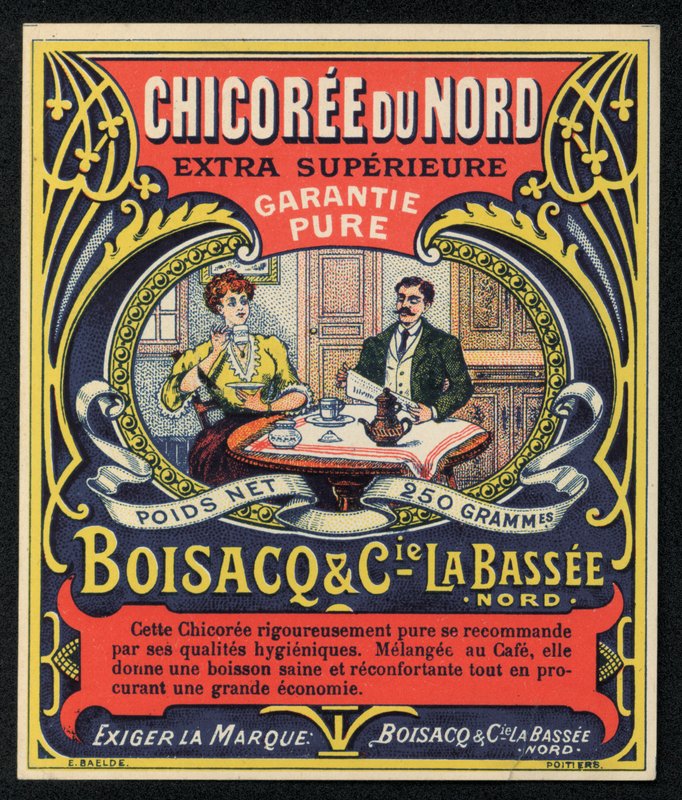 Chicoree du Nord, Boisacq és Cie la Bassee, reklám (színes litho) alkotó: French School