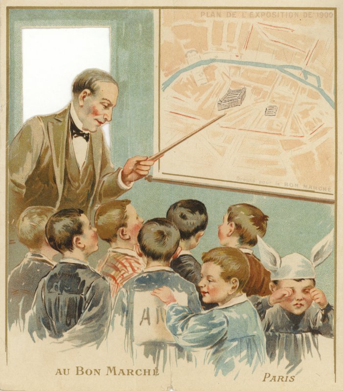 A gyerekeket az osztályteremben tanítják alkotó: French School