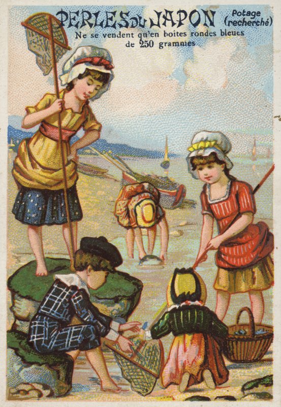 Gyermek horgászat a strandon alkotó: French School