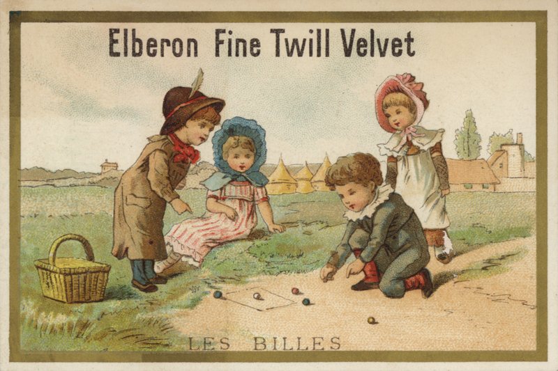 Márványt játszó gyerekek (chromolitho) alkotó: French School