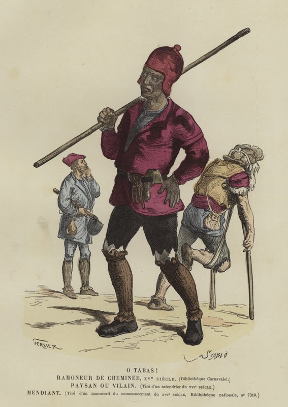 Kéményseprő, paraszt és koldus, 15. század alkotó: French School
