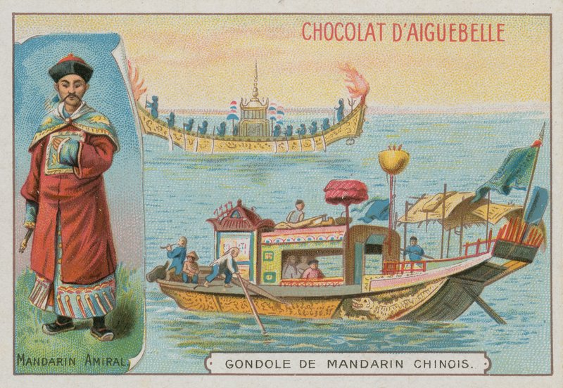 Kínai mandarin tengernagy és gondola alkotó: French School