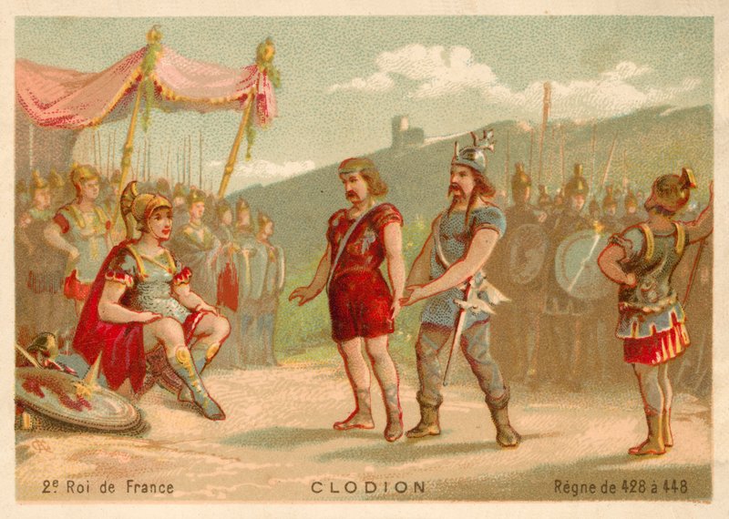 Chlodio, a szaliai frankok királya (chromolitho) alkotó: French School