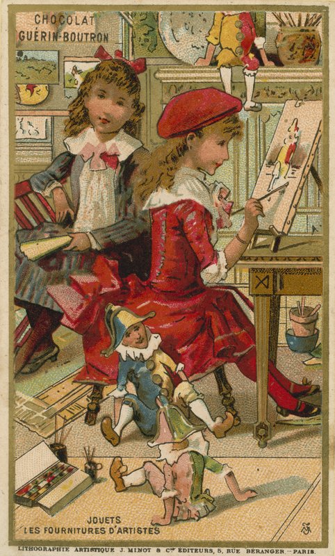 Csokoládé Guerin Boutron kereskedelmi kártya alkotó: French School