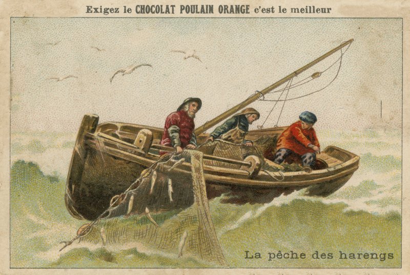 Csokoládé Poulain Orange kereskedelmi kártya alkotó: French School