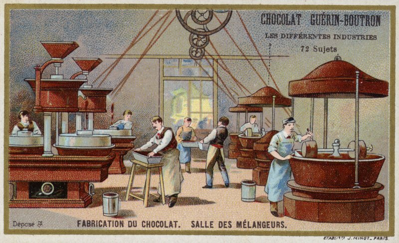 Csokoládé gyártás. Keverő szoba alkotó: French School