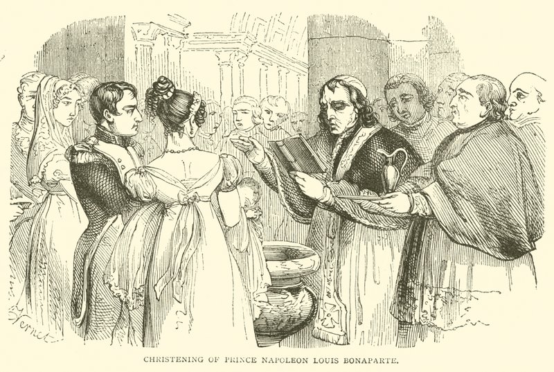 Christening of Prince Napoleon Louis Bonaparte (engraving) alkotó: French School
