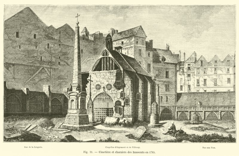 Ártatlanok temetője és tömegsírjai 1785-ben alkotó: French School