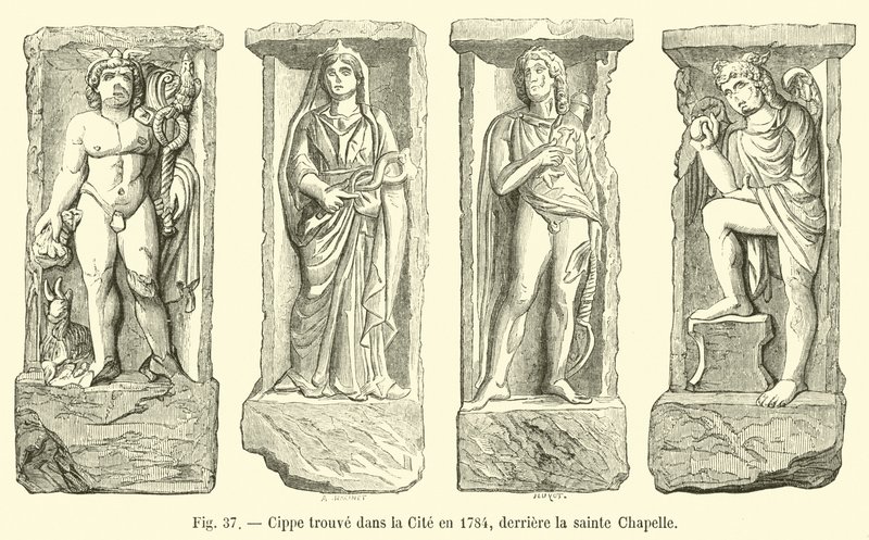 Cippust 1784-ben találtak a városban, a Sainte Chapelle mögött alkotó: French School