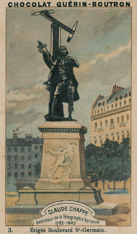 Claude Chappe, az Aerial Telegraph feltalálója, 1763-1805, Erigee Boulevard St-Germain alkotó: French School