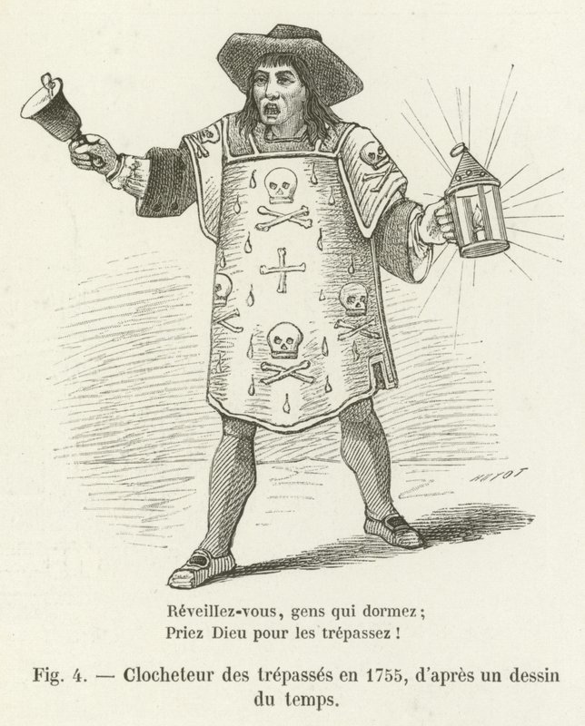 A hazatörések harangozója 1755-ben, egy korabeli rajzból alkotó: French School