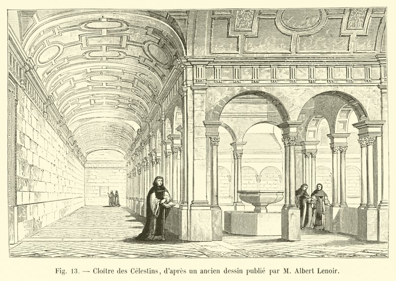 A Celestinek kolostora, M Albert Lenoir egy régi rajzából alkotó: French School