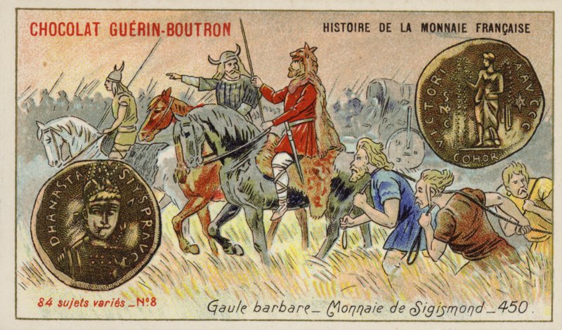 Sigismond érméi, Gallia barbár, 450 (chromolitho) alkotó: French School